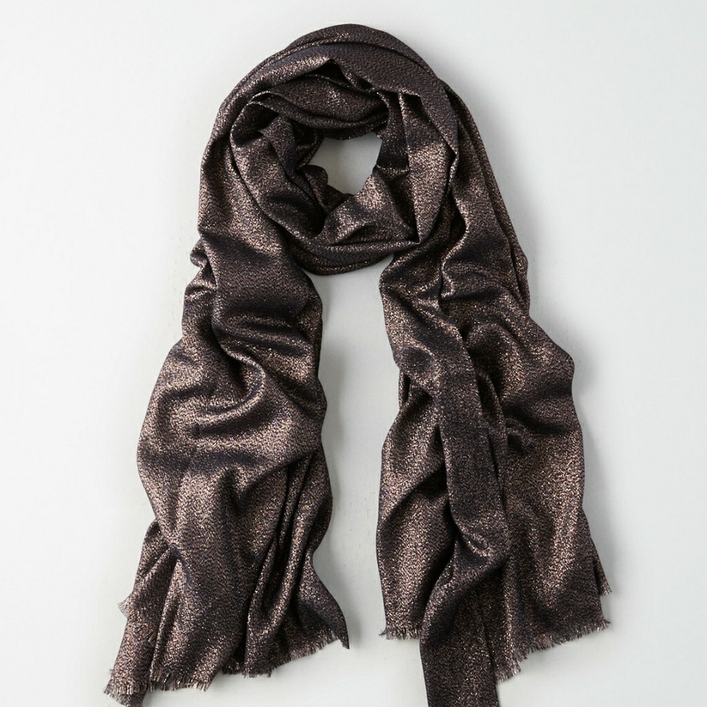 American Eagle Outfitters Rose gold metallic scarf